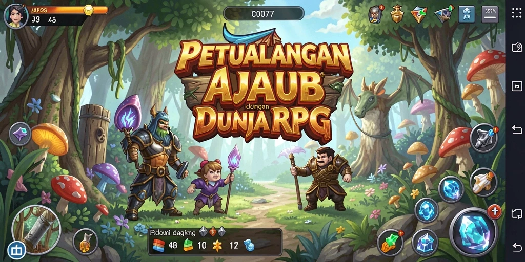 Gameplay menarik C0077 dalam dunia RPG yang luas.