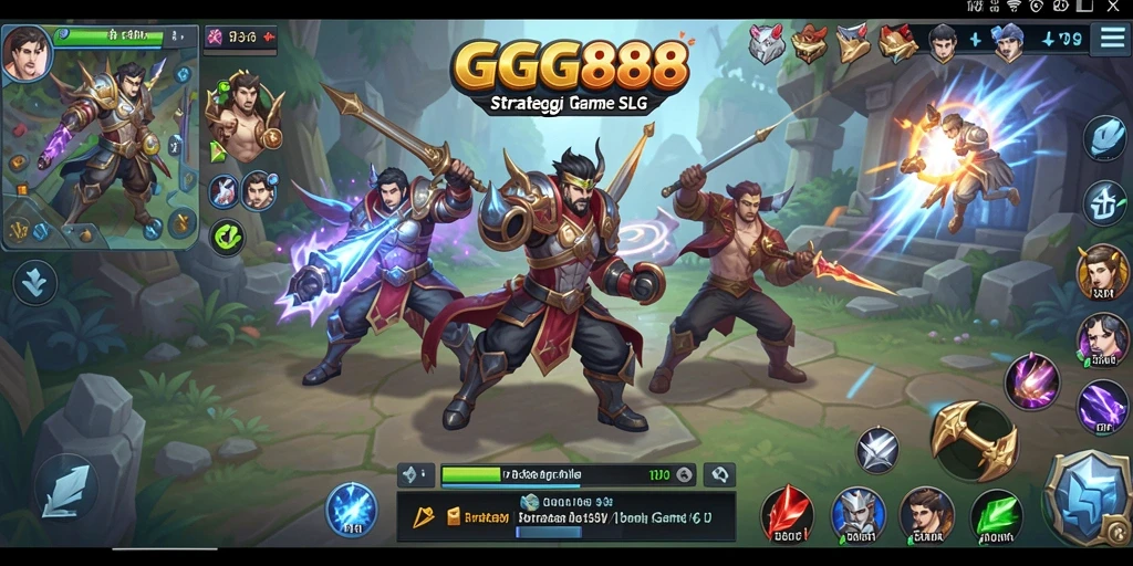 Gameplay GGG888 menunjukkan pertarungan strategis yang mendebarkan.
