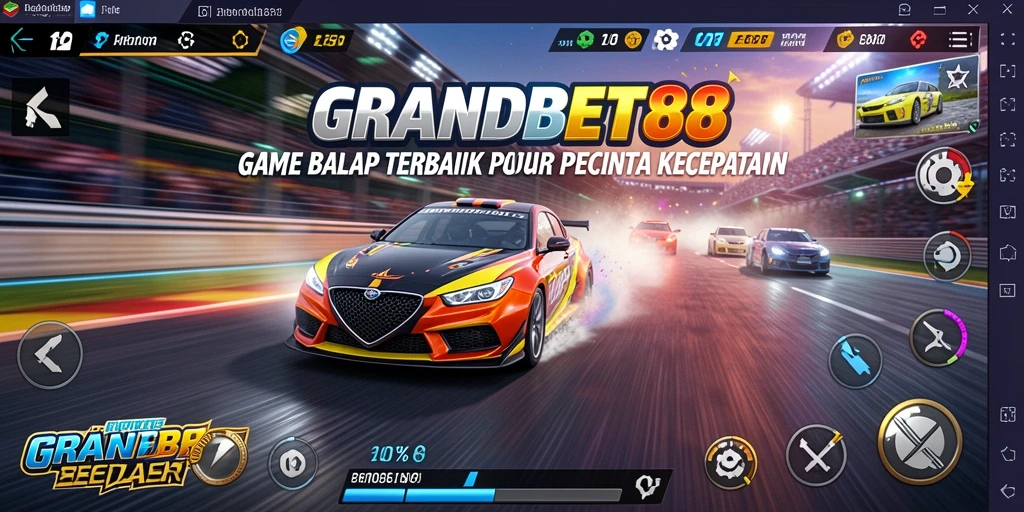 Tampilan screenshot GRANDBET88 saat balapan di lintasan yang menantang.