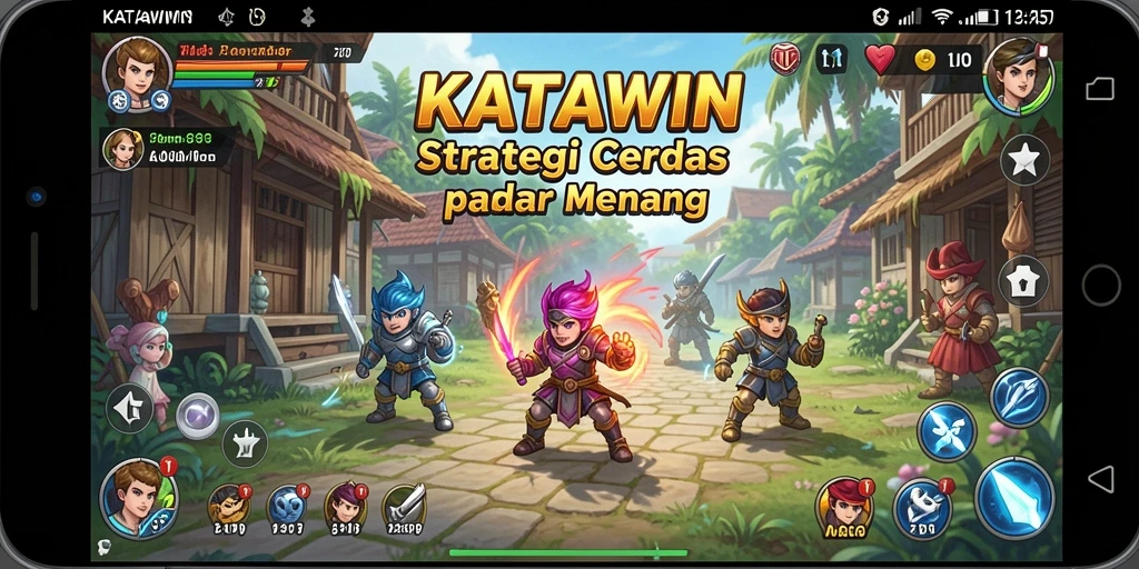 Tangkapan layar menampilkan gameplay strategi KATAWIN yang intens.