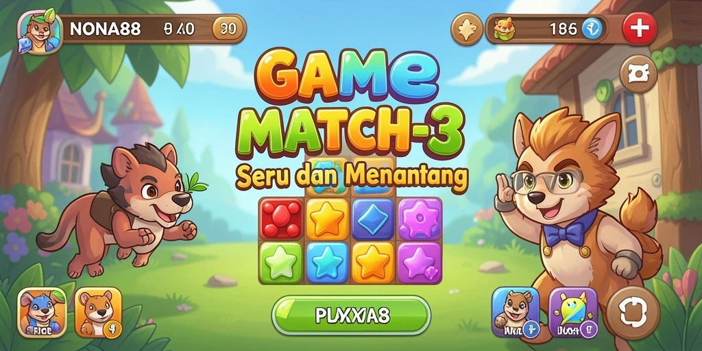 Tangkapan layar permainan <strong>NONA88</strong> yang menampilkan momen seru mencocokkan item.